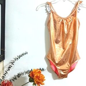 BLEU ICE GIRLS SHIMMER PEACH SWIMSUIT NWOT SIZE LG